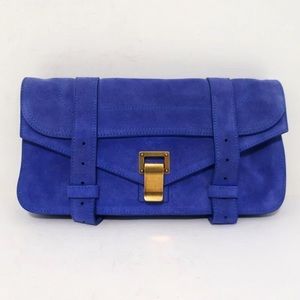 PROENZA SCHOULER BLUE SUEDE CLUTCH